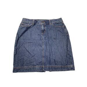 Eddie Bauer Womens Size 8 Blue Jean Denim Skirt Specially Dyed